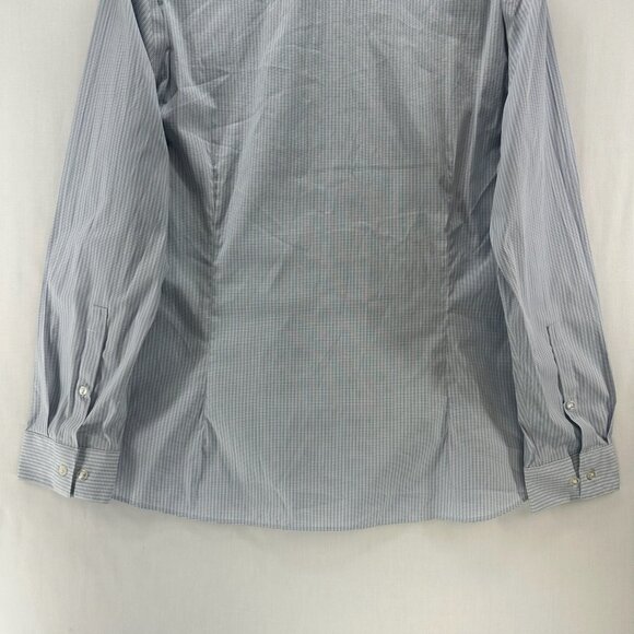 Calvin Klein Shirt Mens XL 17-17.5 34-35 X Extra Slim Fit Check Button Up Blue - Picture 6 of 11